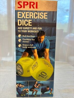SPRI Yellow Exercise Dice - Workout Variety and Fun